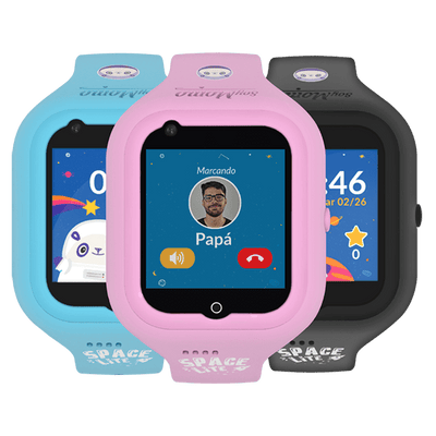soymomo-smartwatch-infantil-space-lite-rosado-negro-celeste-llamada-frontal